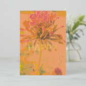 オレンジの花の印象派 母の日 箔シーズンカード (立ち正面)