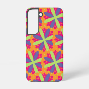 オレンジの花の形のイラスト SAMSUNG GALAXY S22ケース