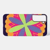 オレンジの花の形のイラスト SAMSUNG GALAXYケース (裏面横)