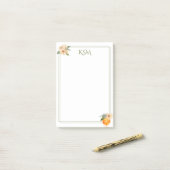 オレンジの花の投稿Itメモ ポストイット (デスク上)