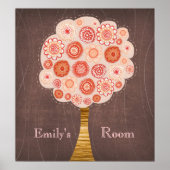オレンジの花の木の赤ちゃん女の子の部屋の壁ポスター ポスター (正面)