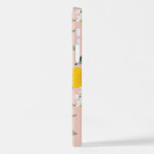 オレンジの花の枝のシームレスパターン iPhoneケース (左側面)