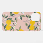 オレンジの花の枝のシームレスパターン iPhoneケース (裏面横)