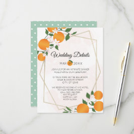 オレンジの花の柑橘類結婚の詳細囲い 出欠カード