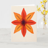 オレンジの花の水彩画の空白のグリーティングカード カード (黄色い花)