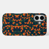オレンジの花の流れるパターン Case-Mate iPhoneケース (裏面 (横))