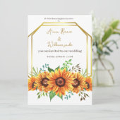 オレンジの花の結婚式カード 招待状 (スタンド正面)