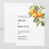 オレンジの花の結婚式招待状 招待状 (正面/裏面)