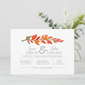 オレンジの花の結婚式招待状 招待状 (スタンド正面)