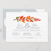 オレンジの花の結婚式招待状 招待状 (正面/裏面)