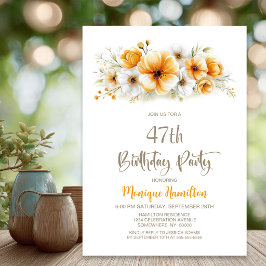 オレンジの花の誕生日パーティー 招待状