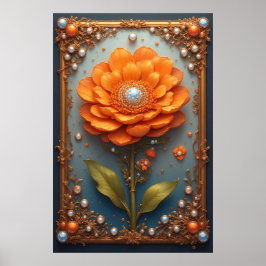 オレンジの花の高級インテリア装飾とギフト 🌸🖼️ ポスター
