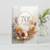 オレンジの花の70歳の誕生日パーティー 招待状 (スタンド正面)