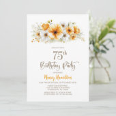 オレンジの花の75歳の誕生日パーティー 招待状 (スタンド正面)