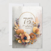 オレンジの花の75歳の誕生日パーティー 招待状 (正面)
