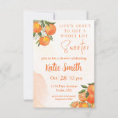 オレンジの花をテーマにしたシャワー招待状 招待状 (正面)