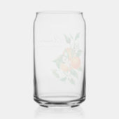 オレンジの花をモチーフにしたオリジナルガラス製 ブライダルシャワープレゼント ガラス缶 (裏面)