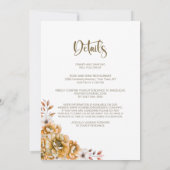 オレンジの花をモチーフにした、ウェディングにぴったりなオールインワンの招待状 招待状 (裏面)