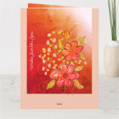 オレンジの花を付けたパーソナライズされた誕生日カード カード (裏面)