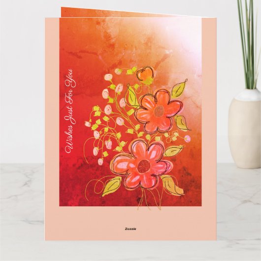 オレンジの花を付けたパーソナライズされた誕生日カード カード (裏面)