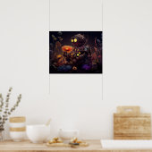 オレンジの花を持つジストピア型ロボット ポスター (キッチン)