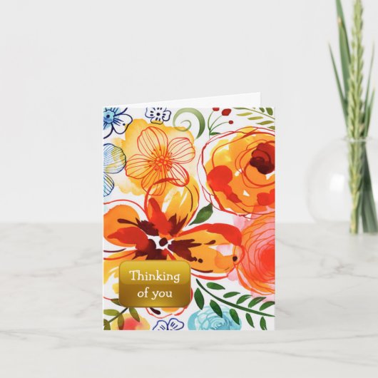 オレンジの花を添えたあなたを想うカード カード (正面)