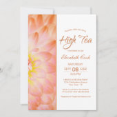 オレンジの花を飾ったハイティー ブライダルシャワー 招待状 (正面)
