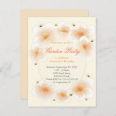 オレンジの花ロマンチックな誕生日パーティー インビテーションポストカード (正面/裏面)