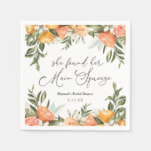 オレンジの花嫁のシャワーナプキン メインスクイーズ スタンダードカクテルナプキン (正面)