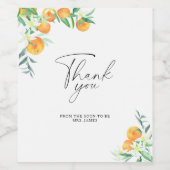 オレンジの花束 - ウェディングシャワーのお礼 ワインラベル (シングルラベル)