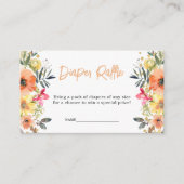 オレンジの花柄おむつくじベビーシャワー エンクロージャーカード (正面)