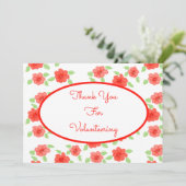 オレンジの花柄がアクセントに サンキューカード (スタンド正面)