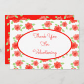 オレンジの花柄がアクセントに サンキューカード (正面/裏面)