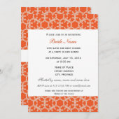 オレンジの花柄のブライダルシャワー招待。 招待状 (正面/裏面)