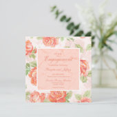 オレンジの花柄ローズエンゲージメント セーブザデート (スタンド正面)