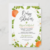 オレンジの花柑橘系男女兼用赤ちゃんシャワー 招待状 (正面)