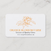オレンジの花畑植物の柑橘類供給業者 名刺 (正面)