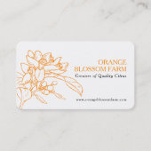 オレンジの花畑植物の柑橘類販売業者事業 名刺 (正面)