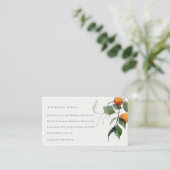 オレンジの花結婚の植物願い エンクロージャーカード (スタンド正面)