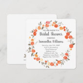 オレンジの花輪 ブライダルシャワーの招待状 招待状 (正面/裏面)