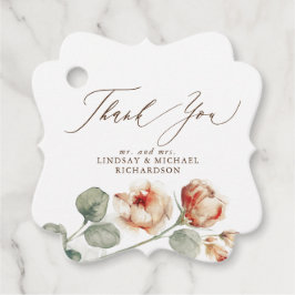 オレンジの花 エレガントなウェディング サンクス フェイバータグ