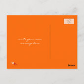 オレンジの花 チック グランジ インクのしみ 落書き キッズ ポストカード (裏面)