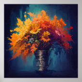 オレンジの花 - 写実的な静物アートスタイル ポスター (正面)