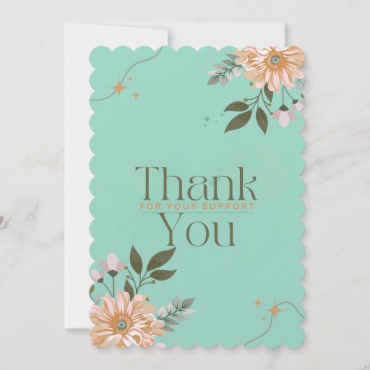 オレンジの花、感謝のカード サンキューカード (正面)