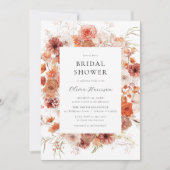 オレンジの花 秋のブライダルシャワー 招待状 (正面)