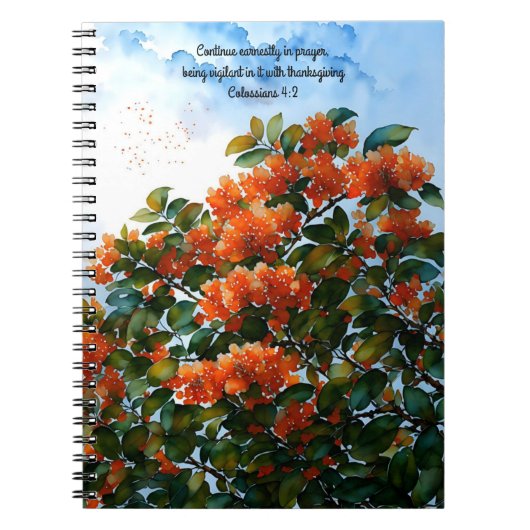 オレンジの花 聖書の詩 アート 祈りの日記 ノートブック (正面)