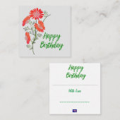 オレンジの花 誕生日お祝いのメッセージ ノートカード (正面/裏面)