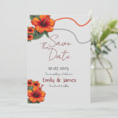 オレンジの花 Save The Date 招待カード 招待状 (スタンド正面)