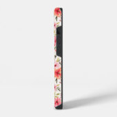 オレンジの落書き庭の花柄 iPhoneケース (左側面)