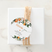 オレンジの葉っぱのシトラス テーマのウェディング サンクス フェイバータグ (インサイチュ)